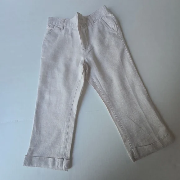 Janie & Jack Boy's White Shirt and Cream Pants Set - Picture 9 of 16